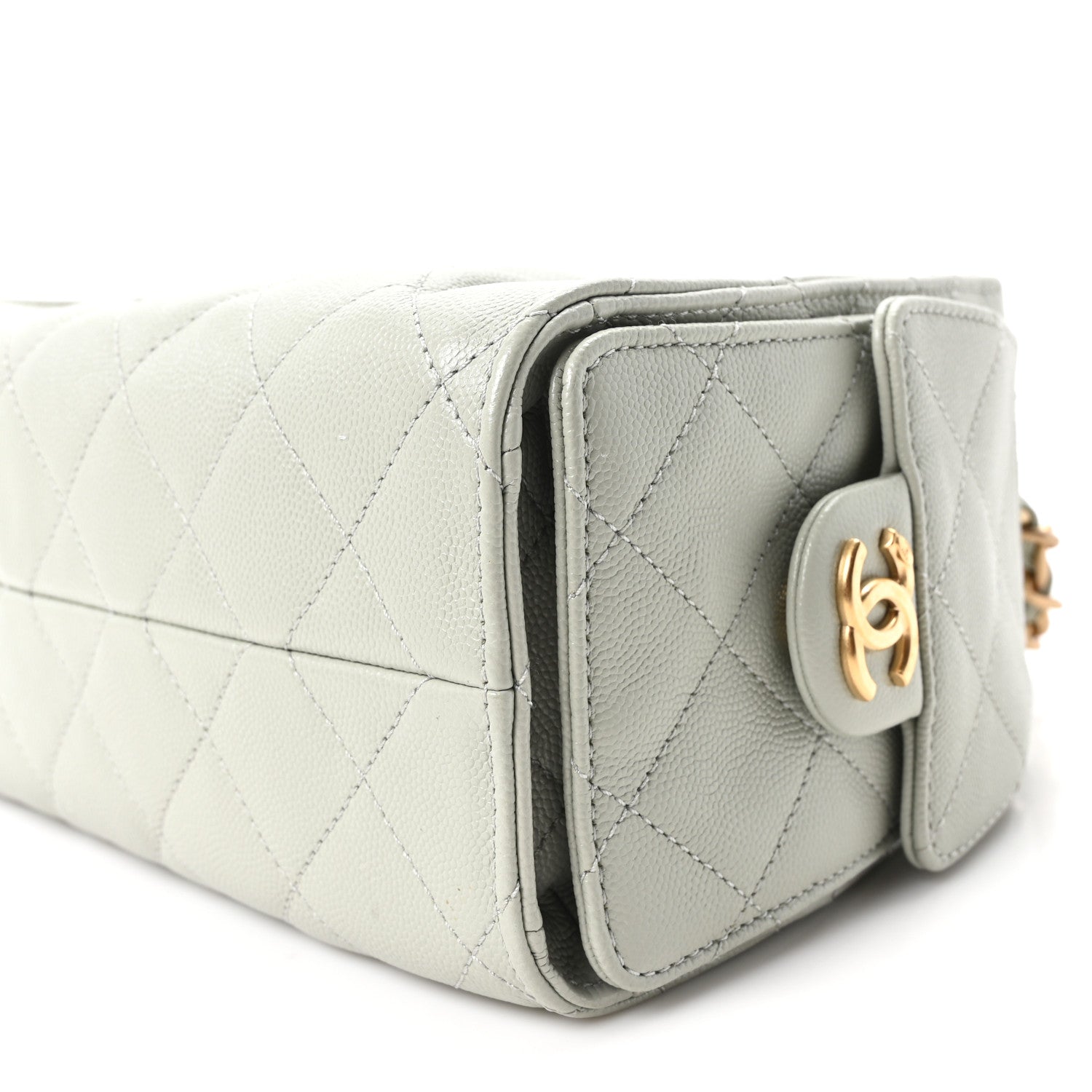 Chanel Caviar Quilted Mini Chanel 25 Handbag Light Green 10 of 11