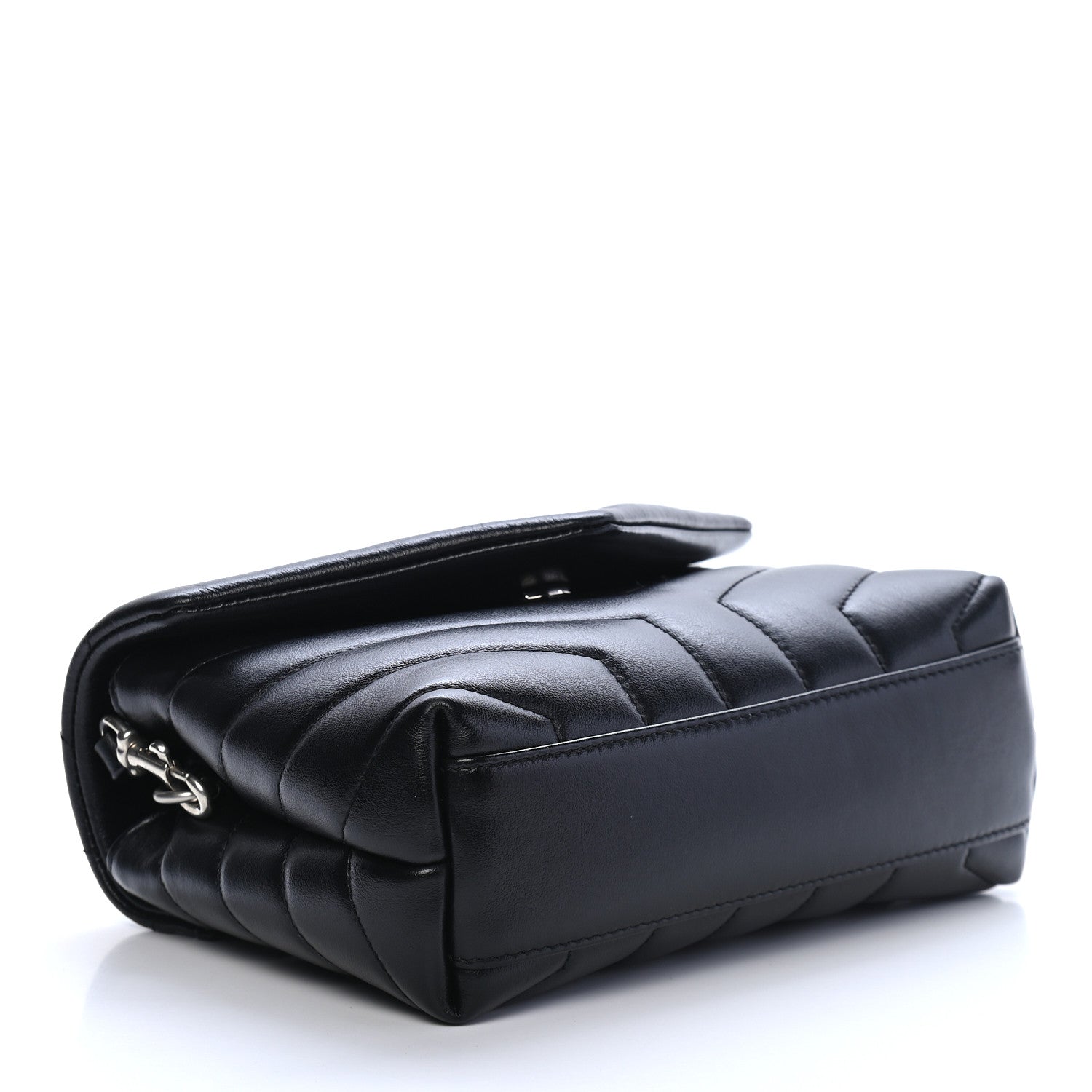 Saint Laurent Calfskin Y Quilted Monogram Toy Loulou Crossbody Bag Black 4 of 9
