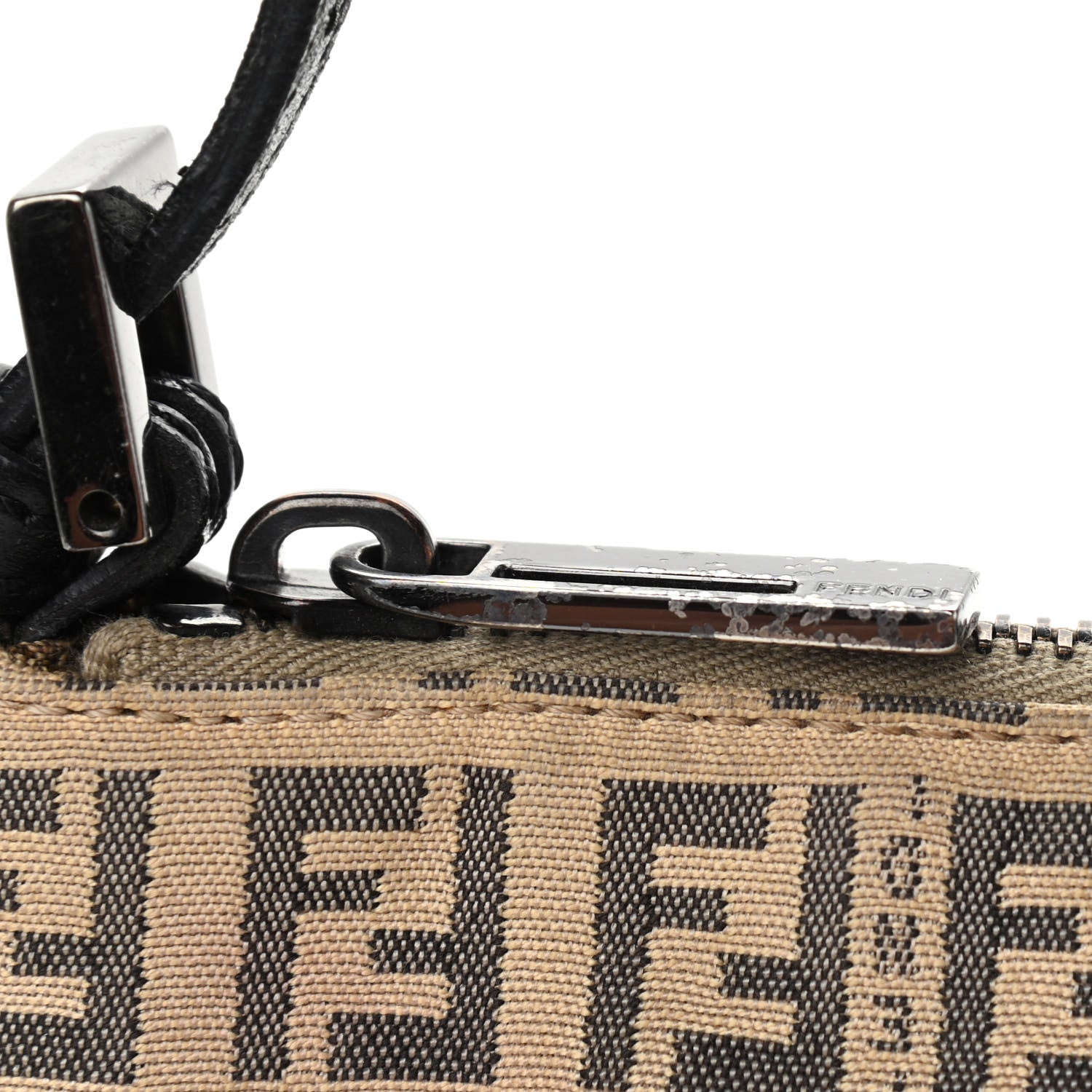 Fendi Zucchino Vitello Pochette Beige Black 14 of 14