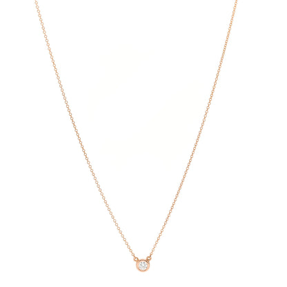 Tiffany 18K Rose Gold Diamond .17ct Elsa Peretti Diamonds by the Yard Pendant Necklace 1 of 6