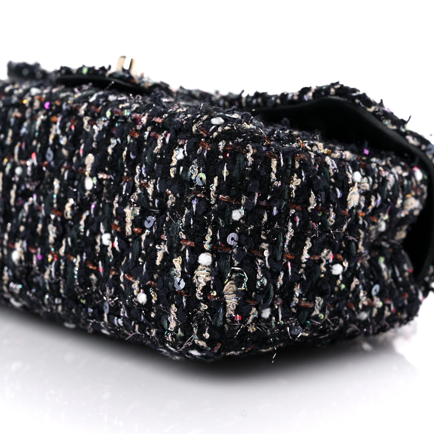 Chanel Glittered Tweed Quilted Mini Rectangular Flap Navy Blue Mulitcolor 9 of 13
