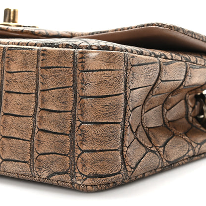 Chanel Calfskin Crocodile Embossed Cocodile Rectangular Mini Flap Brown 9 of 9