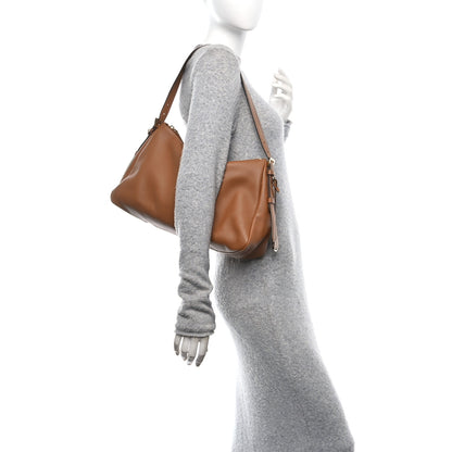Prada Soft Calfskin Large Aimee Shoulder Bag Caramel 2 of 9