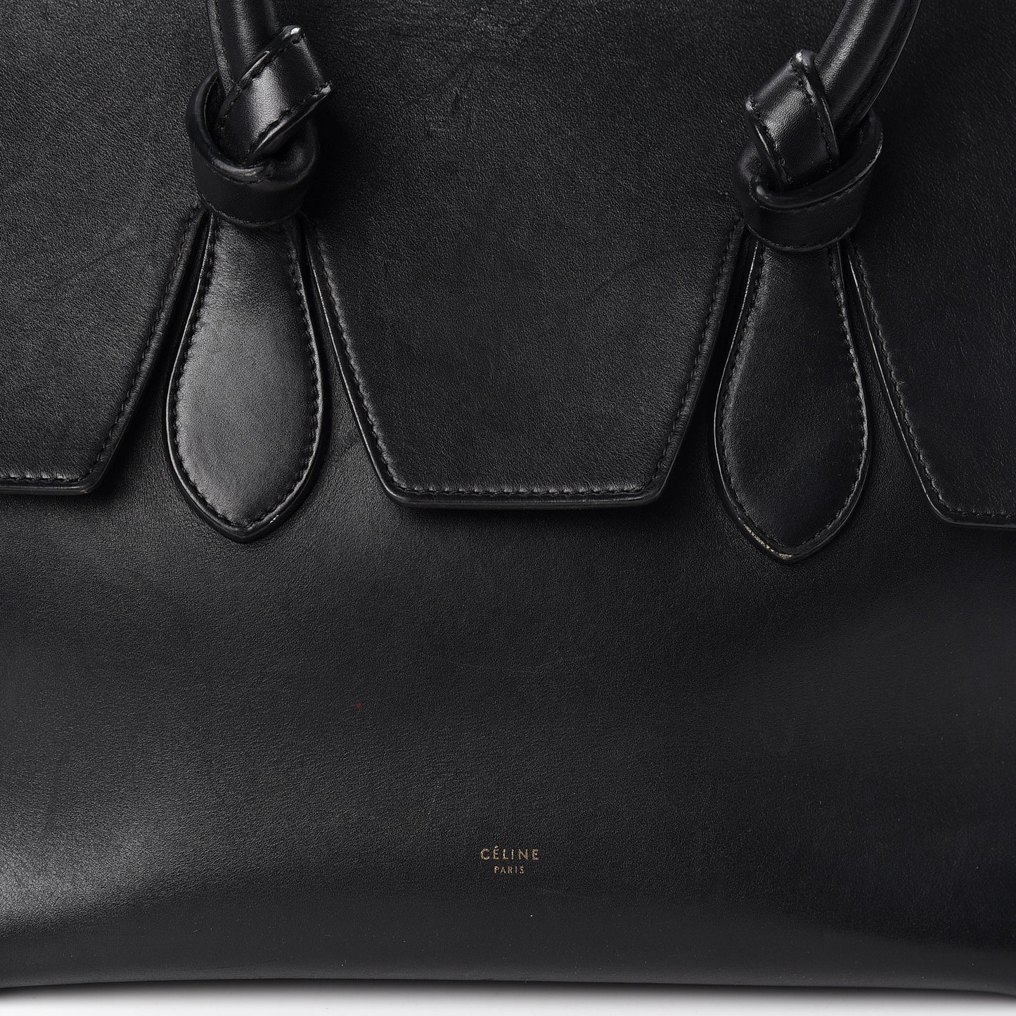 Smooth Calfskin Small Tie Knot Tote Black