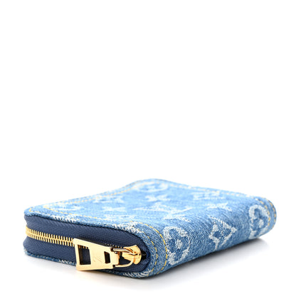 Louis Vuitton Denim Monogram Zippy Coin Purse Blue 4 of 7
