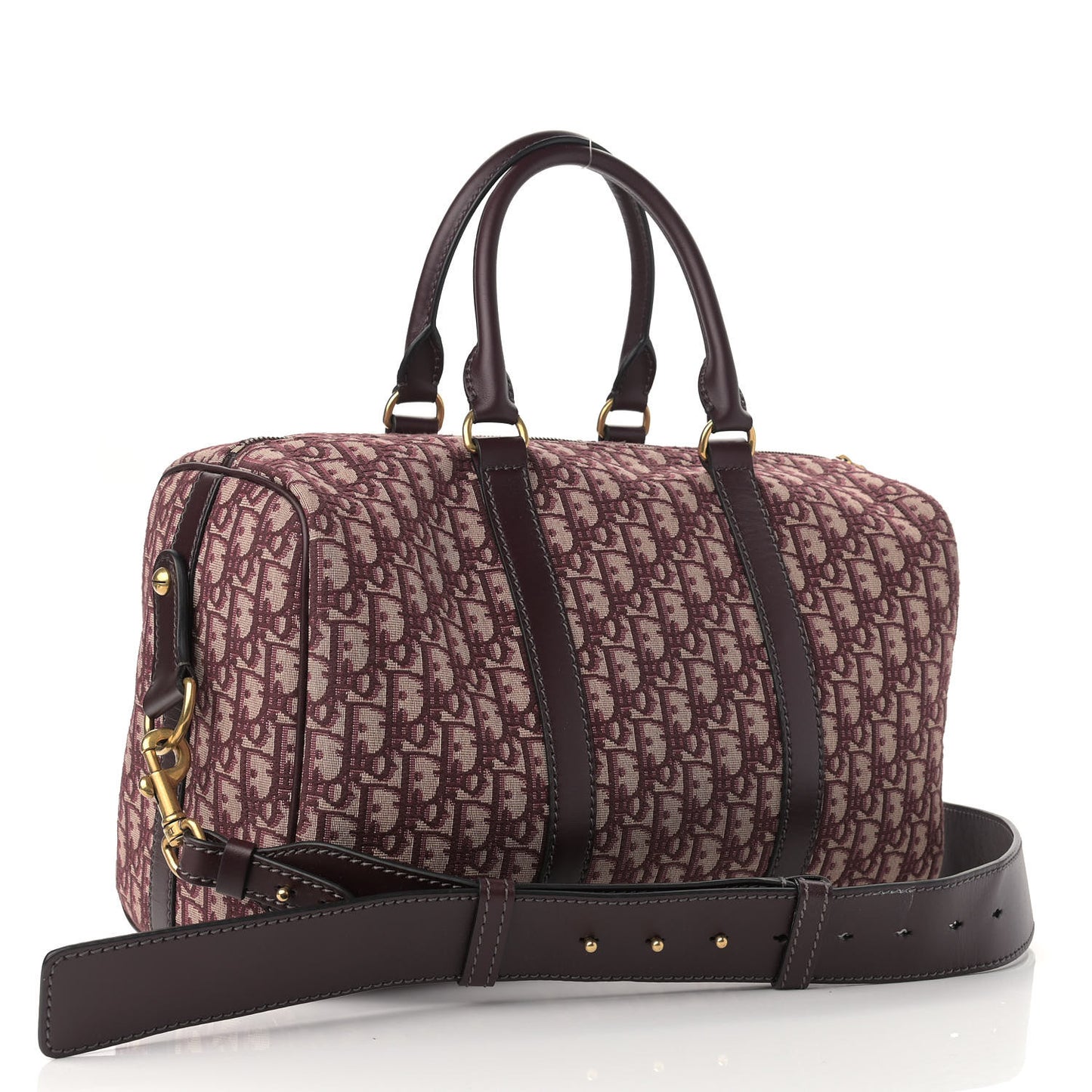 Oblique Boston Bag Bordeaux