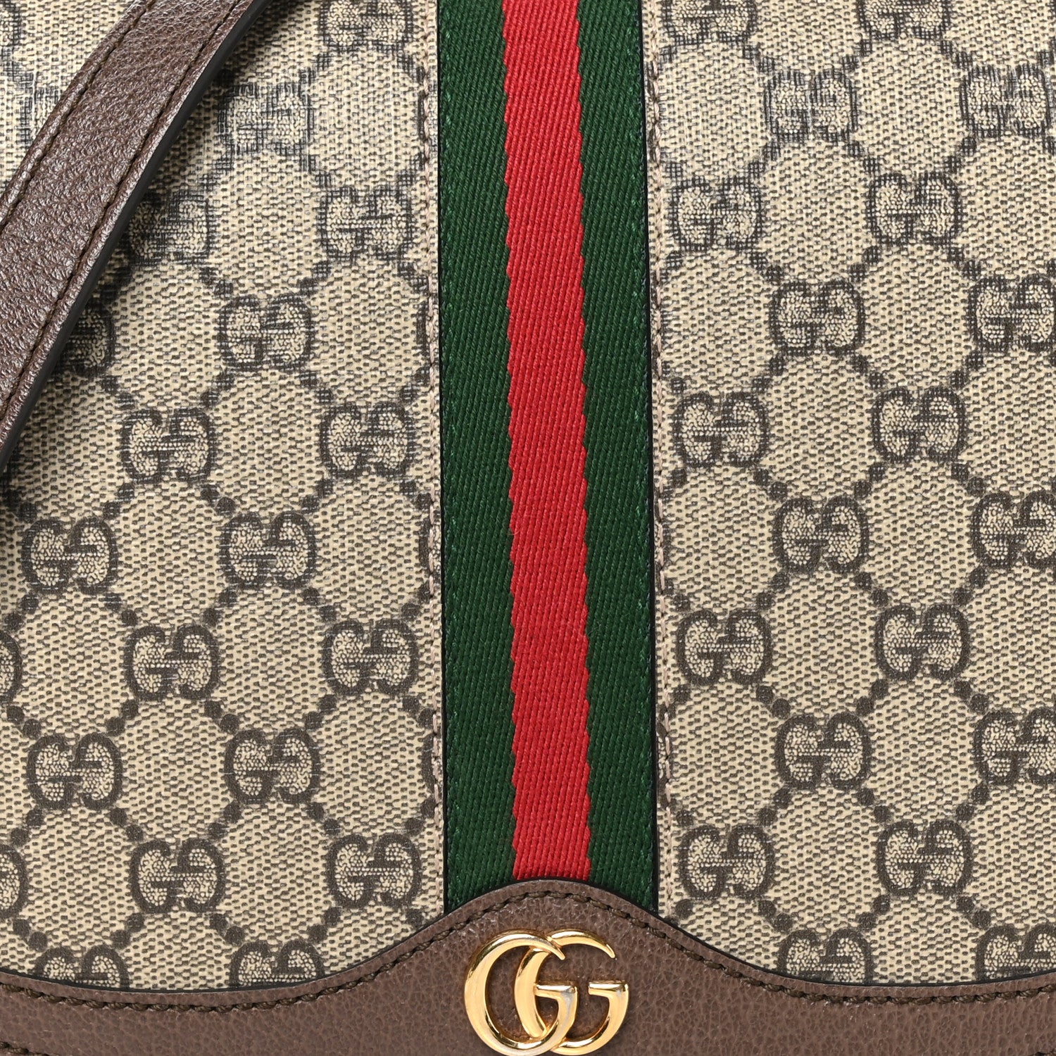 Gucci GG Supreme Monogram Web Small Ophidia Flap Messenger Bag Brown 8 of 11