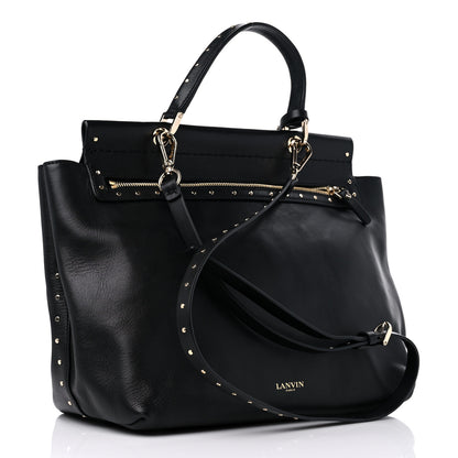 Lanvin Goatskin Medium Trilogy Cabas Black 3 of 14