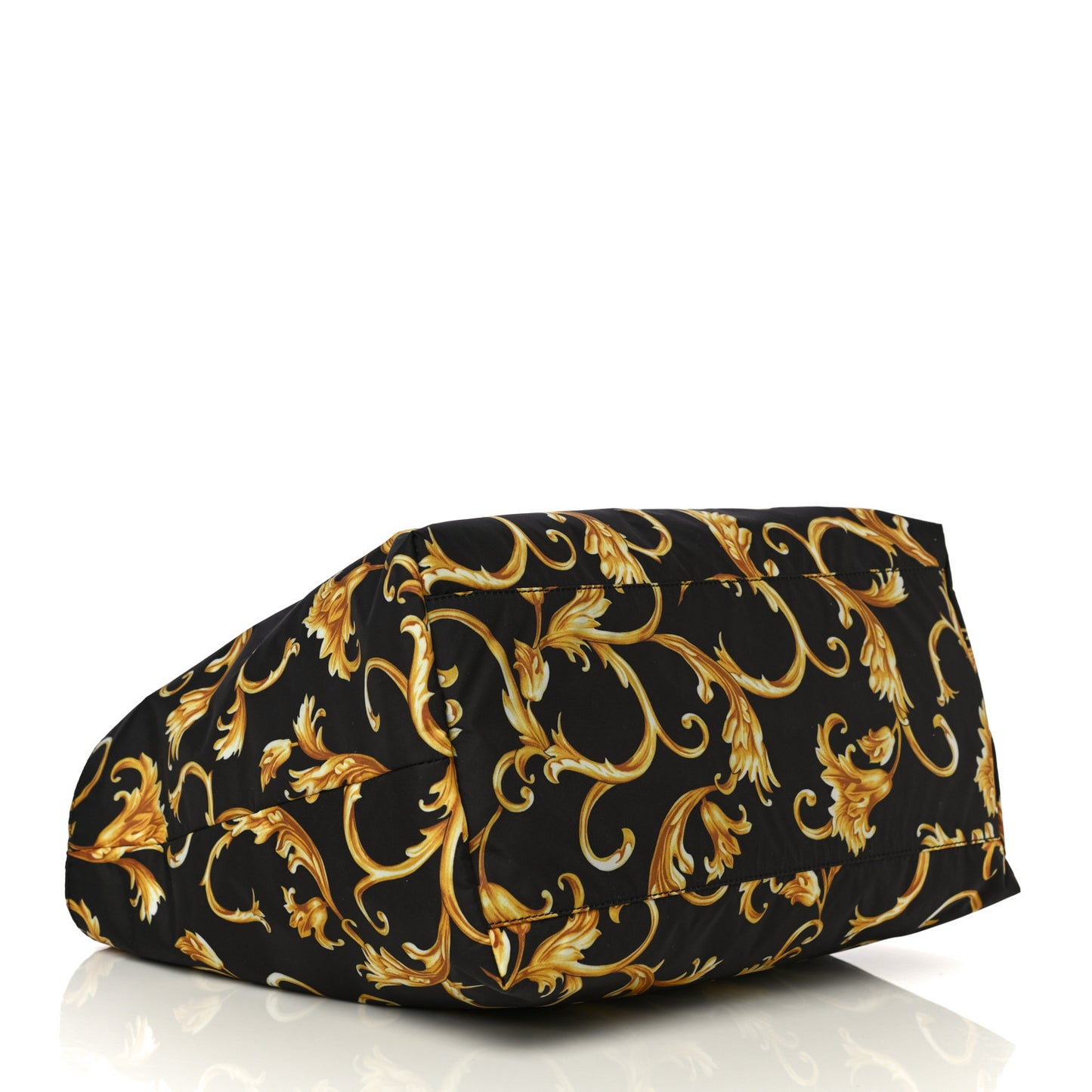Nylon Baroque Print Tote Black