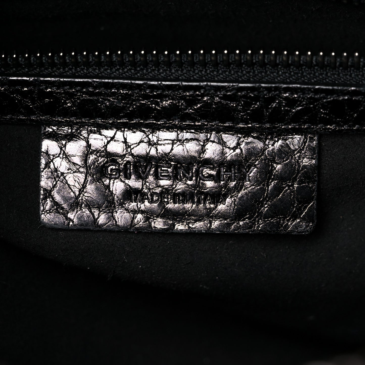 Glazed Pebbled Calfskin Mini Lucrezia Black