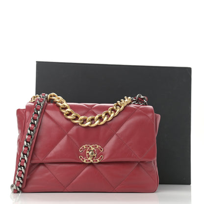 Chanel Goatskin Quilted Large Chanel 19 Flap Red 11 of 11