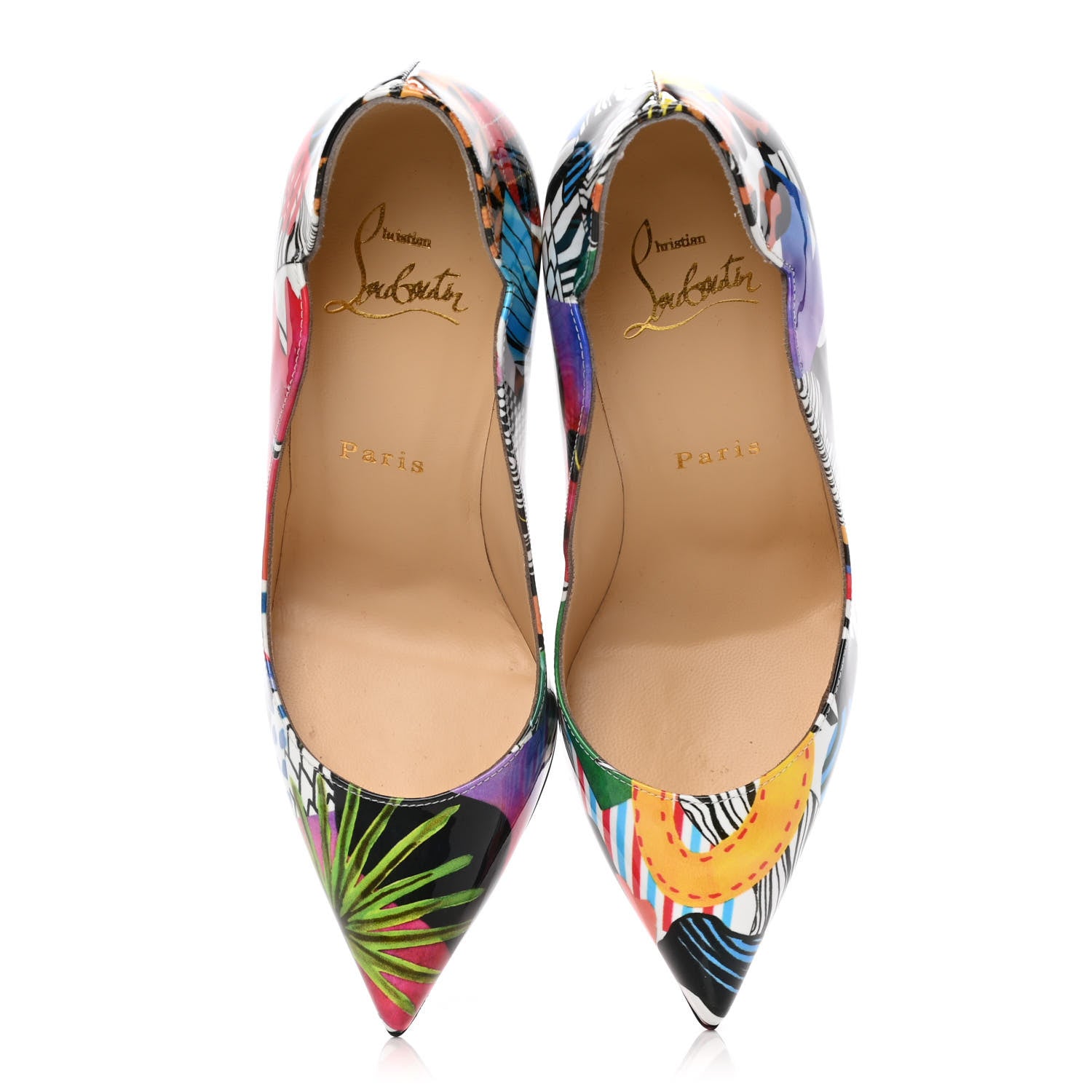 Christian Louboutin Patent Sapeur Hot Chick 100 Pumps 35 Multicolor 5 of 12