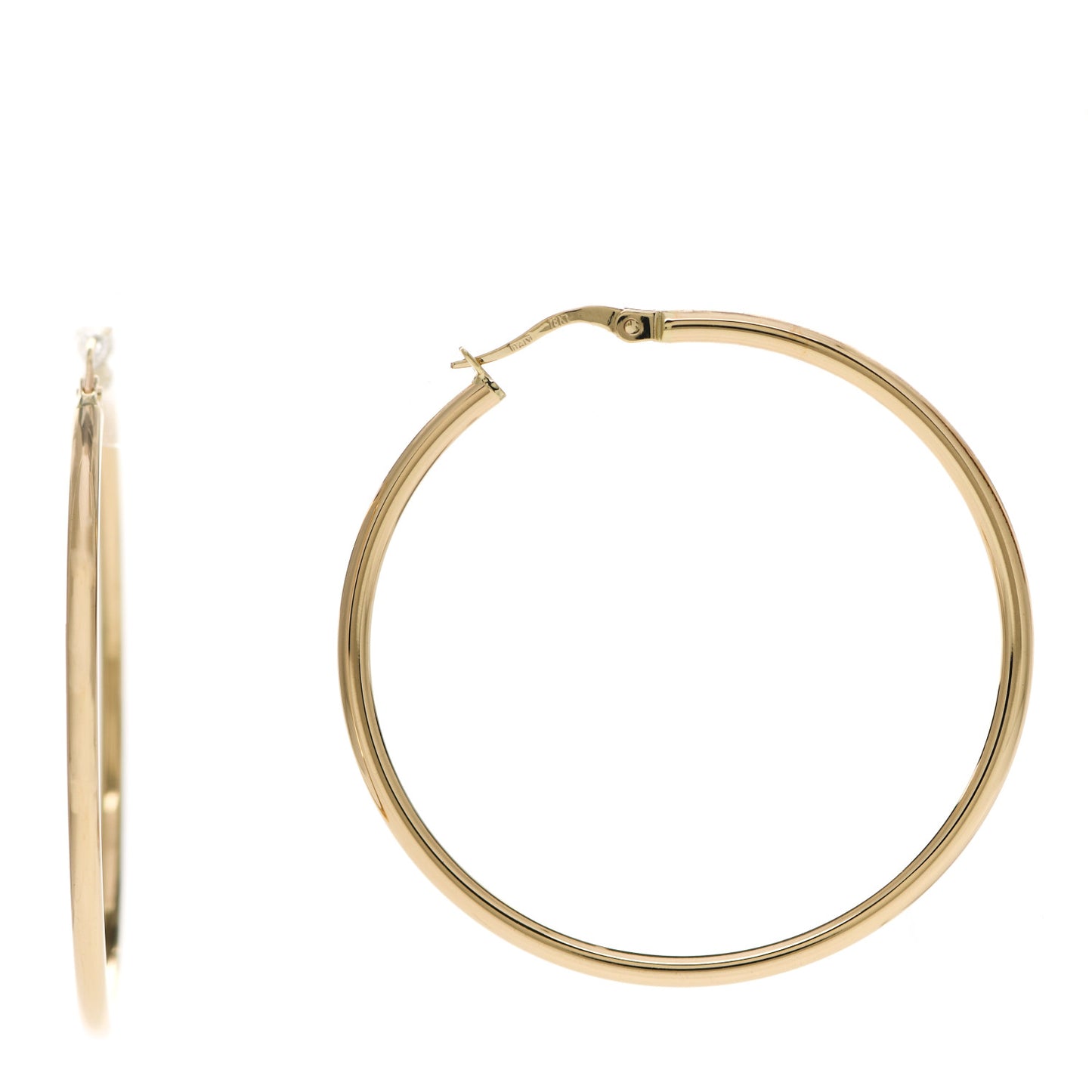 18K Yellow Gold Large Hoop Earrings