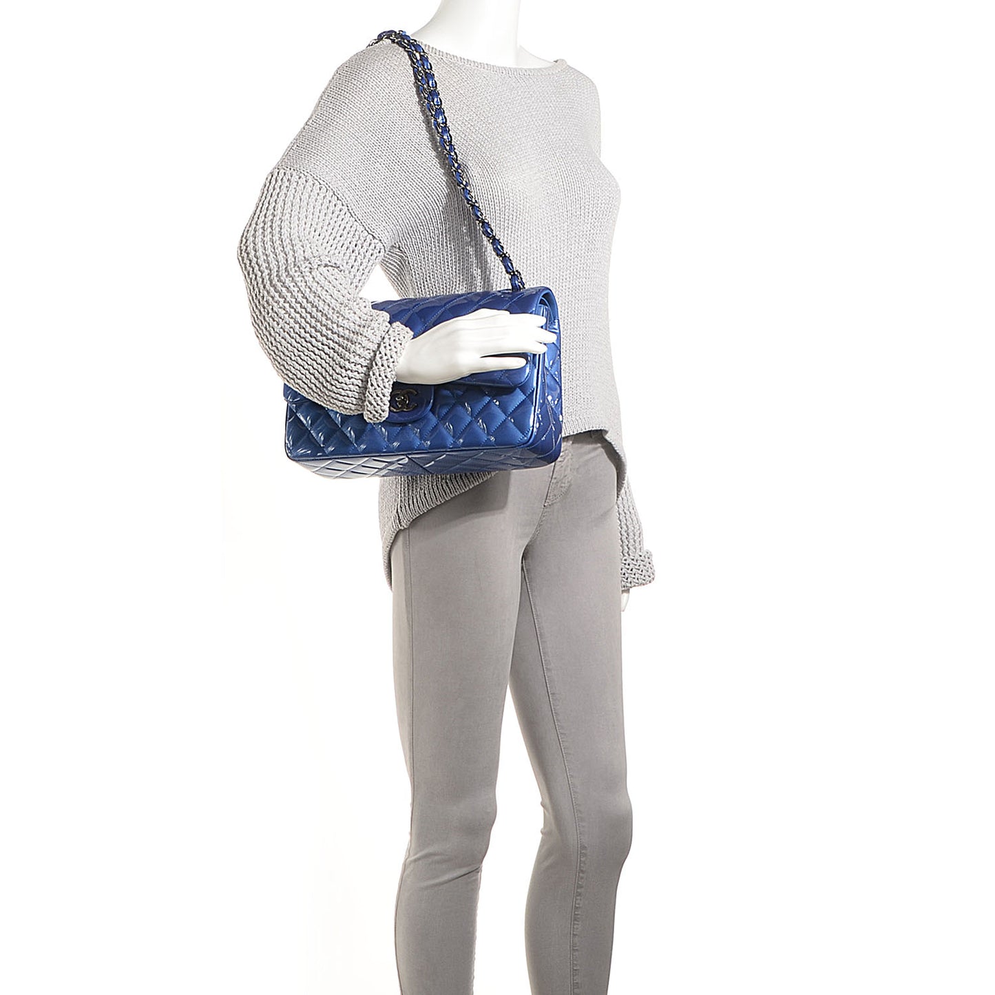 Patent Jumbo Double Flap Blue