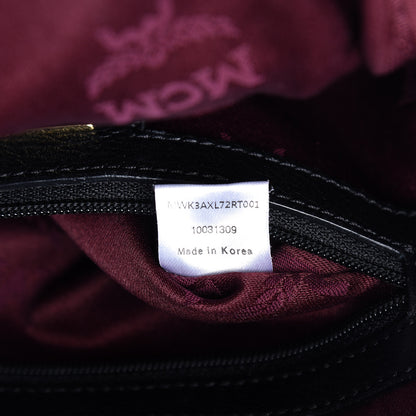 MCM Visetos Bi-Color Studded Mini Stark Backpack Black Scooter Red 7 of 10