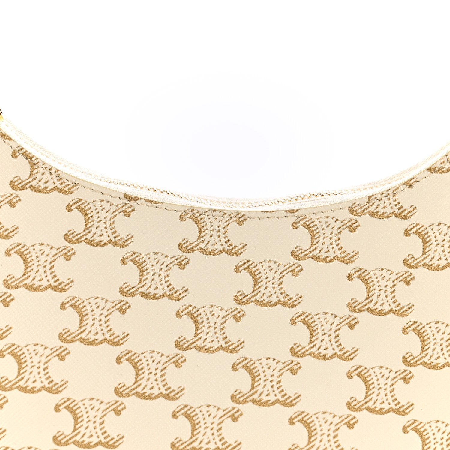 Celine Canvas Calfskin Ava Triomphe Shoulder Bag White 9 of 13