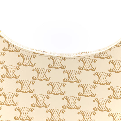 Celine Canvas Calfskin Ava Triomphe Shoulder Bag White 9 of 13
