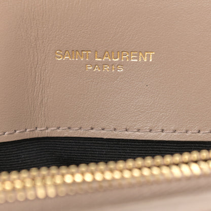 Saint Laurent Calfskin Y Quilted Monogram Medium Loulou Chain Satchel Dark Beige 7 of 11