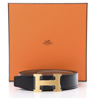Hermes 32mm H Belt 95 Black Gold 6 of 6
