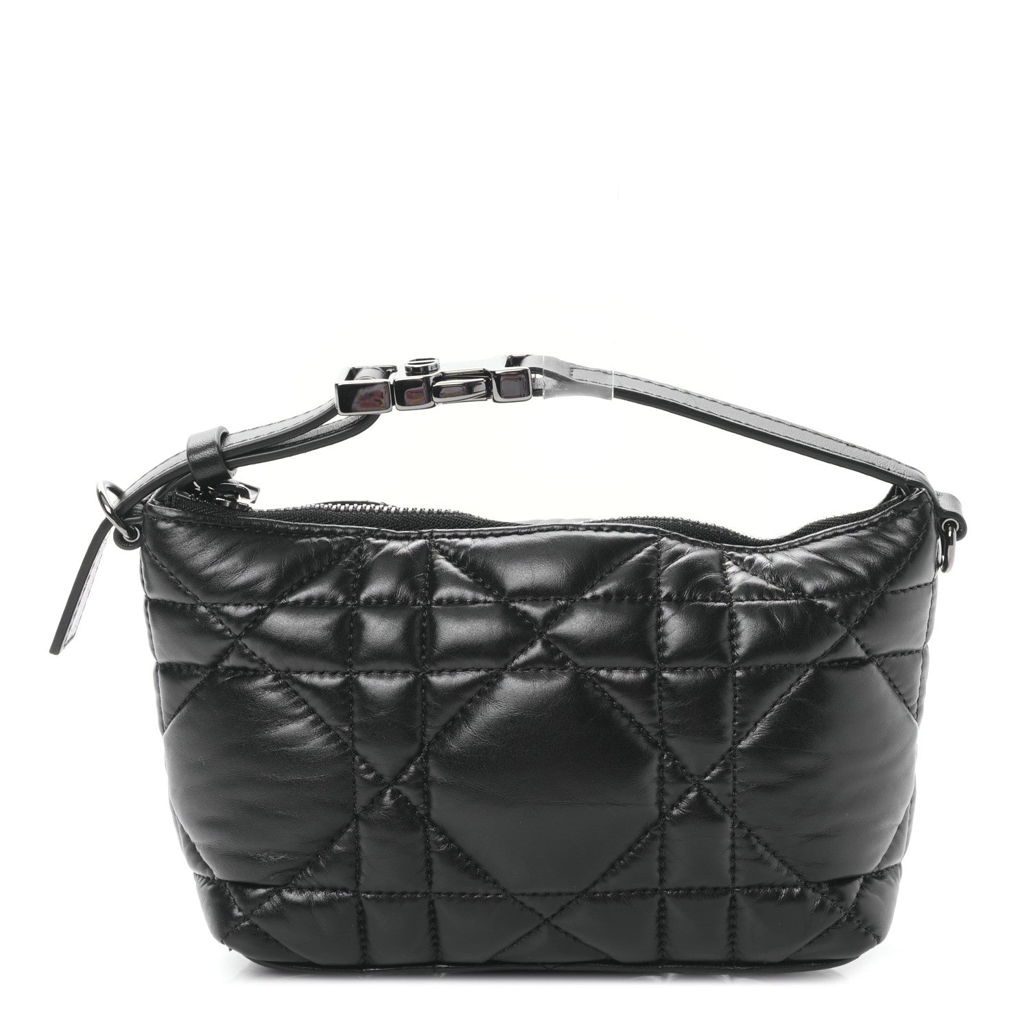 Christian Dior Calfskin Macrocannage Small Diortravel Nomad Pouch Black 1 of 9