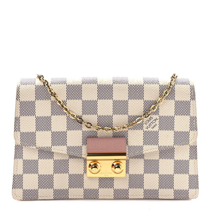 Louis Vuitton Damier Azur Croisette Chain Wallet Rose Ballerine 1 of 11