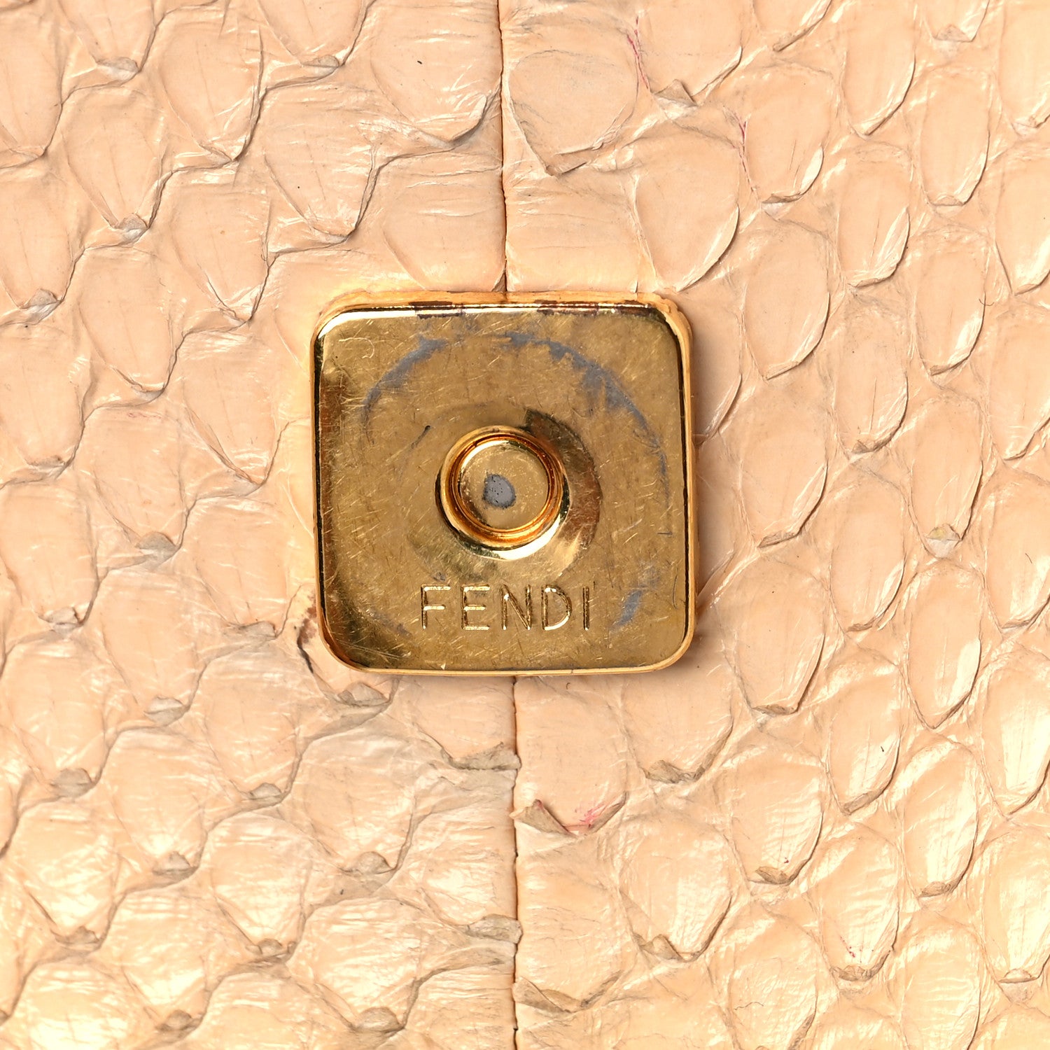 Fendi Snakeskin Mini Rush Clutch Blush 10 of 10