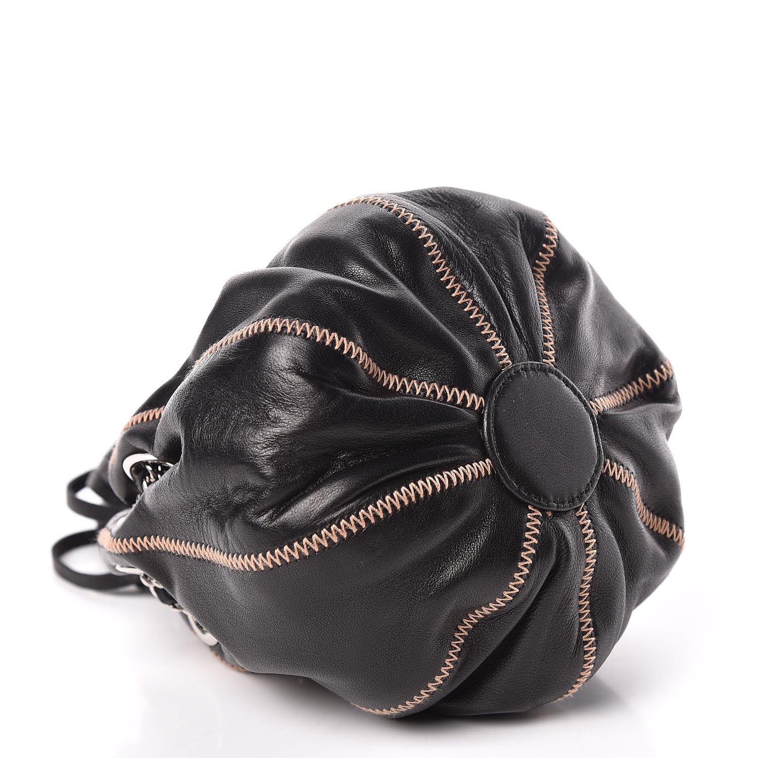 Chanel Lambskin Satin Mini Drawstring Tassel Shoulder Bag Black 4 of 9