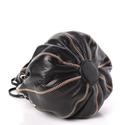 Chanel Lambskin Satin Mini Drawstring Tassel Shoulder Bag Black 4 of 9