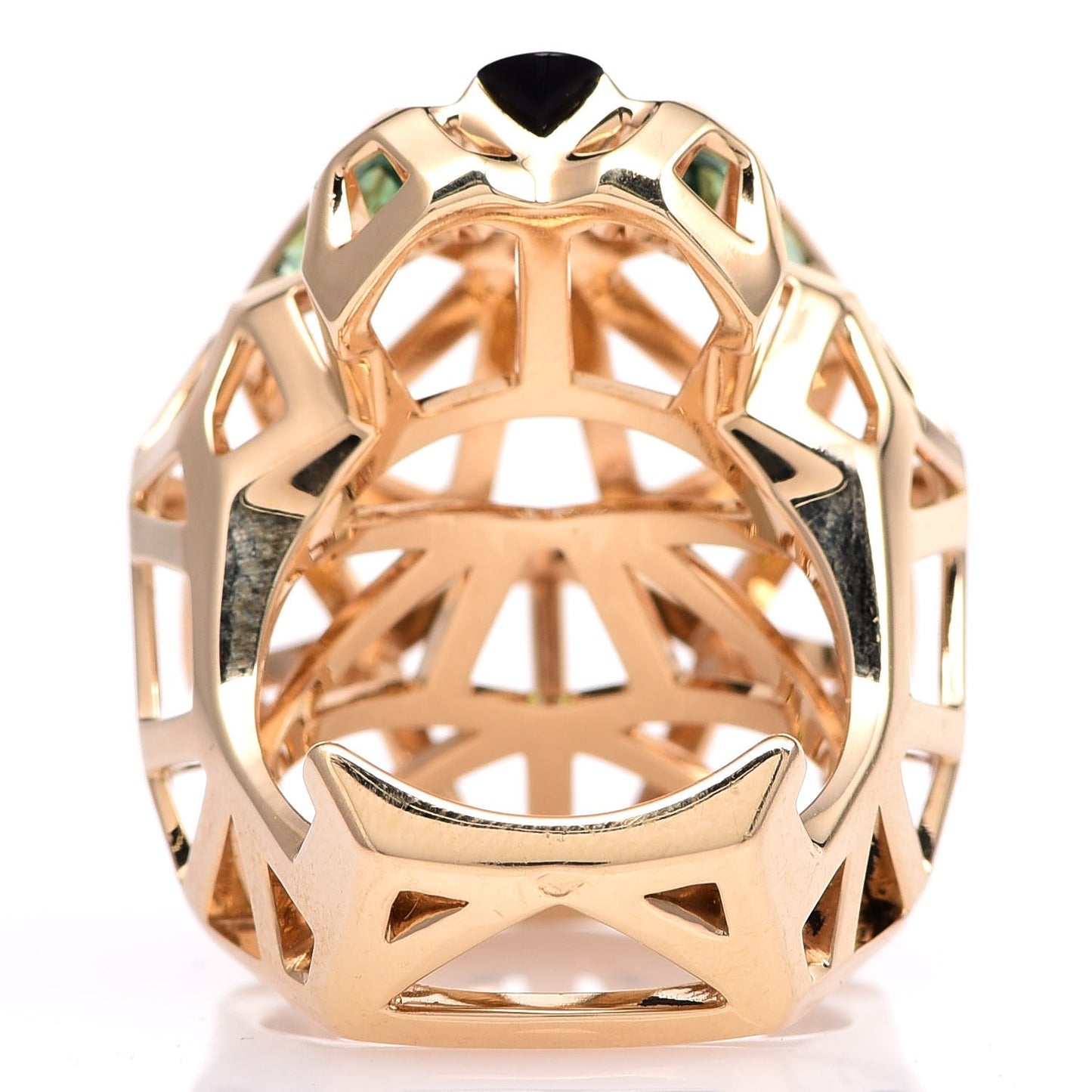 18K Yellow Gold Tsavorite Onyx Panthere De Cartier Ring 57 8