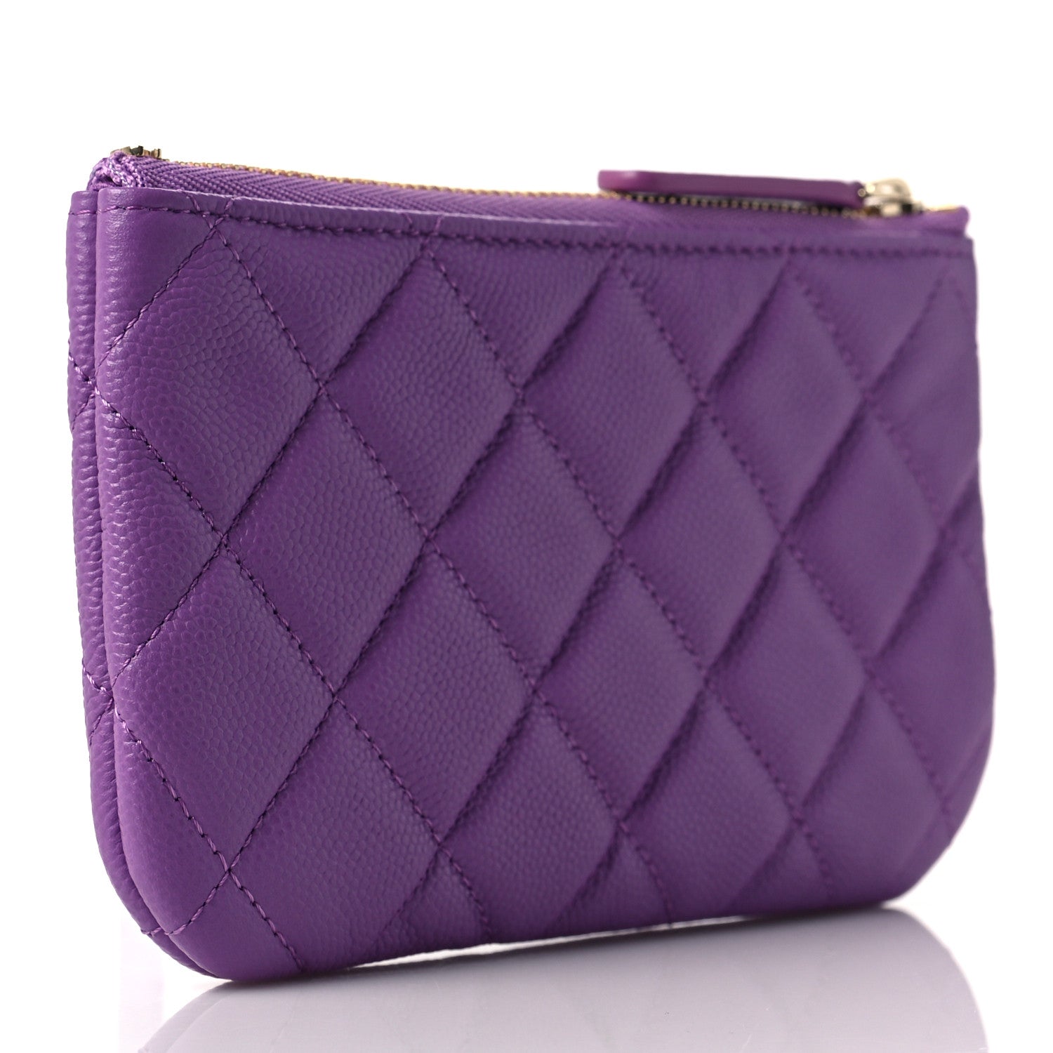 Chanel Caviar Quilted Small Cosmetic Case Purple 3 of 9