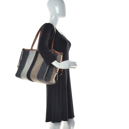 Loewe Wool Stripes Cushion Tote Grey Black 2 of 9