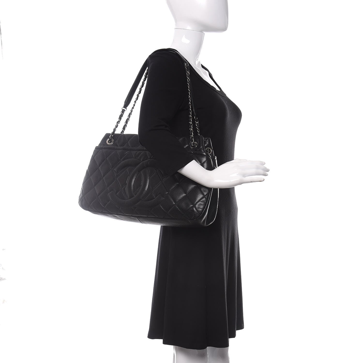 Chanel Caviar Quilted Timeless CC Soft Tote Black 2 of 9