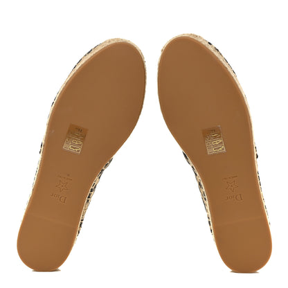 Christian Dior Cotton Embroidered Leopard Print Granville Espadrille 39 Natural 6 of 13