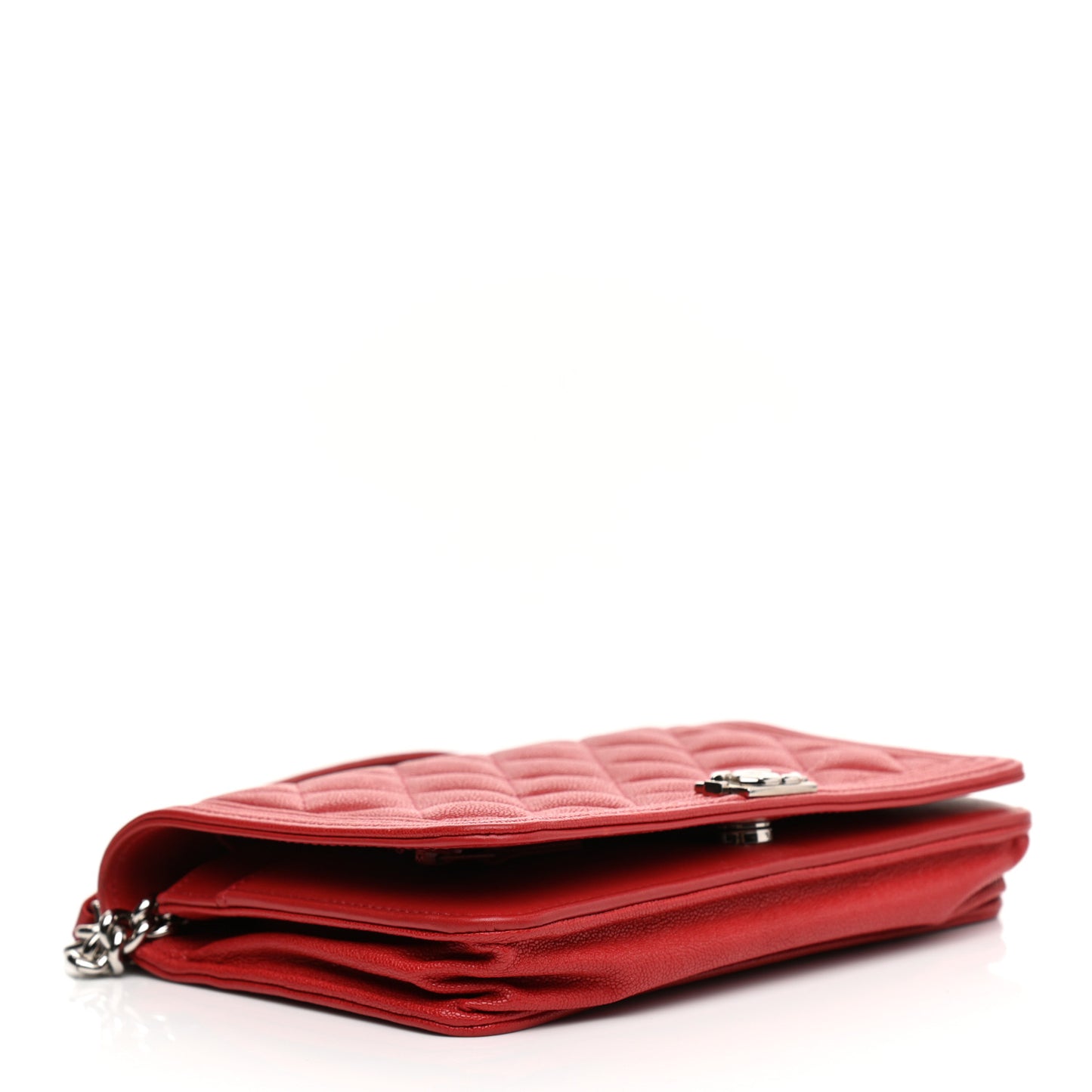Caviar Quilted Boy Wallet On Chain WOC Red