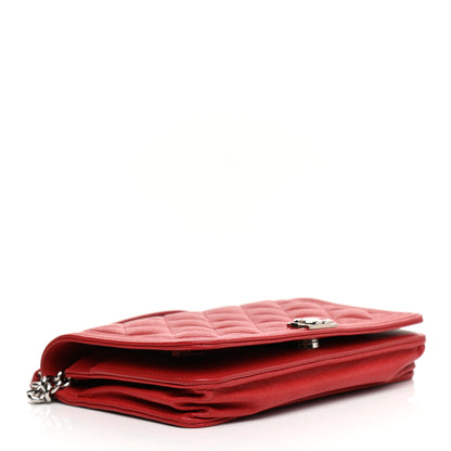 Chanel Caviar Quilted Boy Wallet On Chain WOC Red 7 of 23