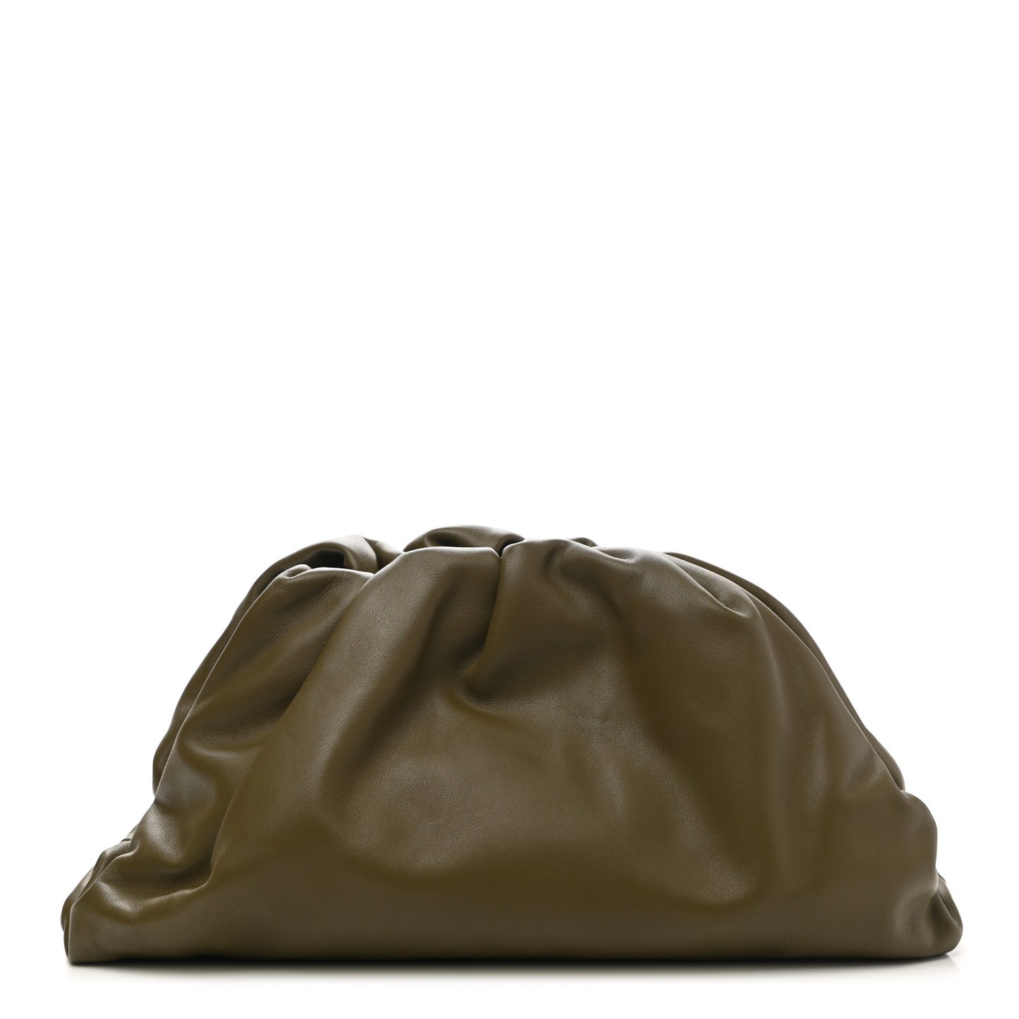Smooth Butter Calf The Pouch Oversized Clutch Kaki Fondent