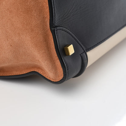 Celine Satin Calfskin Suede Mini Tri-Color Luggage Seashell 13 of 15