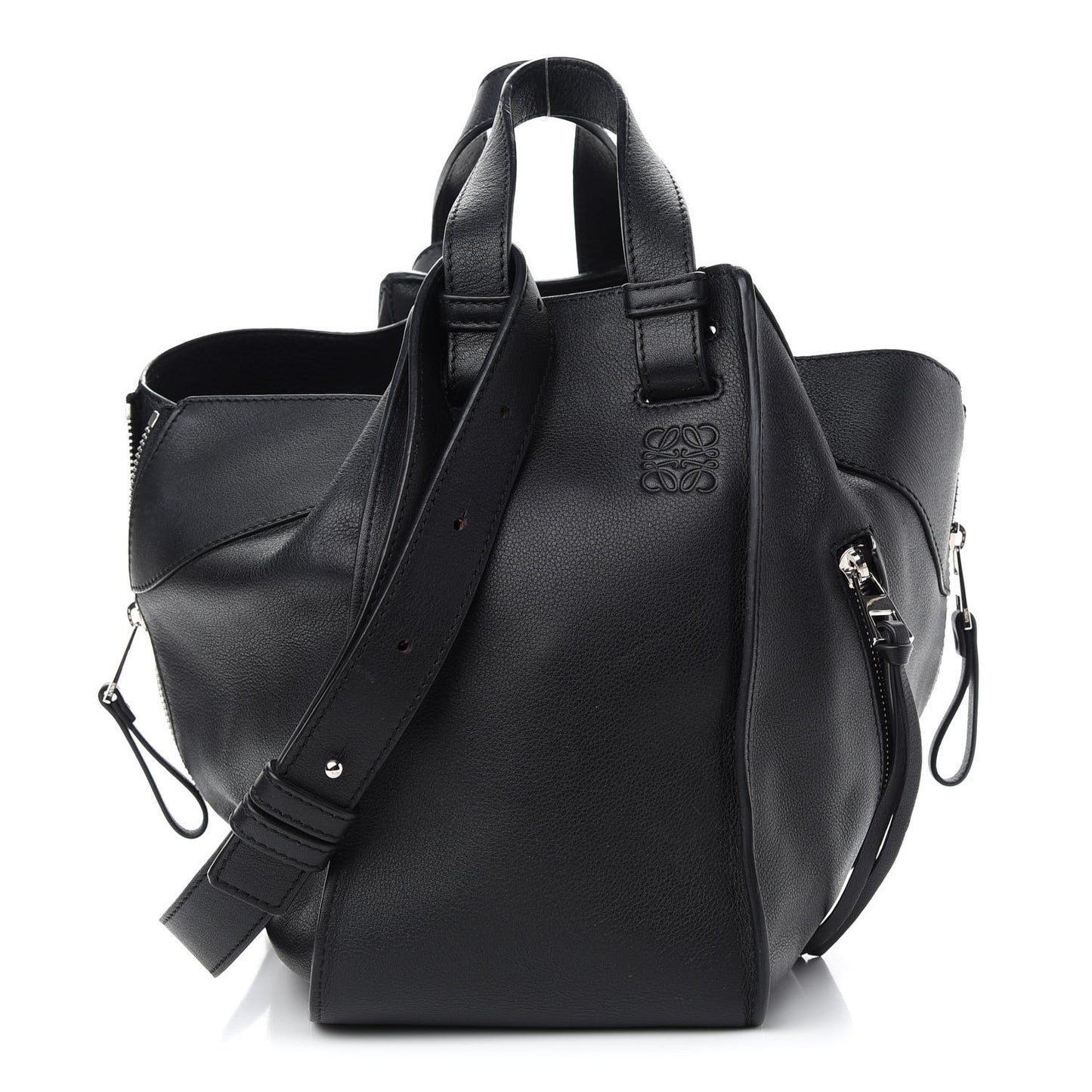 Calfskin Small Hammock Shoulder Bag Black