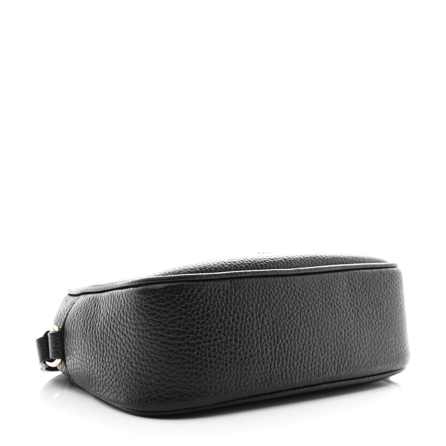Pebbled Calfskin Small Soho Disco Bag Black