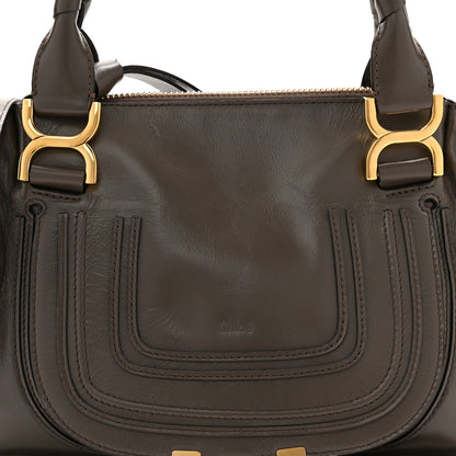 Chloe Natural Shiny Calfskin Small Marcie Satchel Flannel Grey 8 of 10