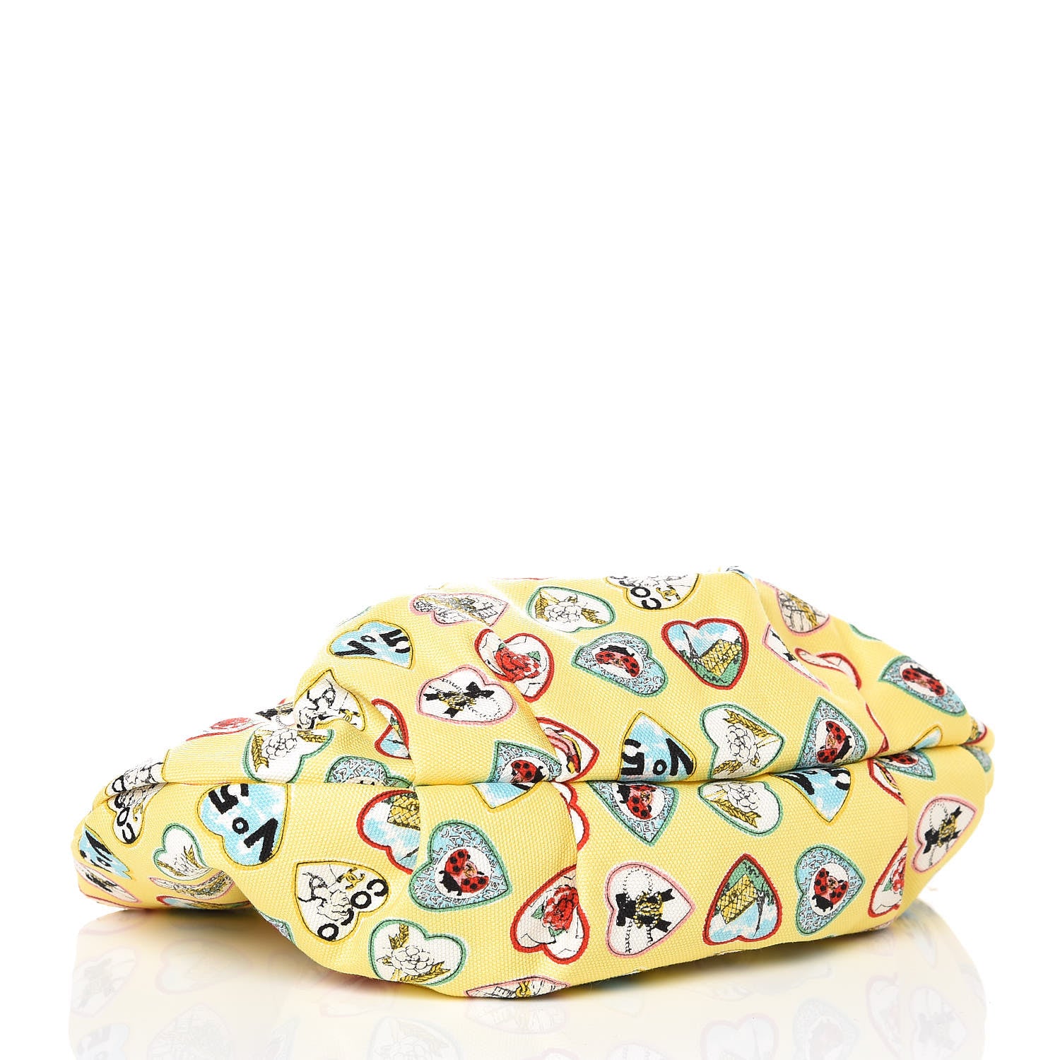 Chanel Canvas Coco Hearts Shoulder Bag Yellow 4 of 8