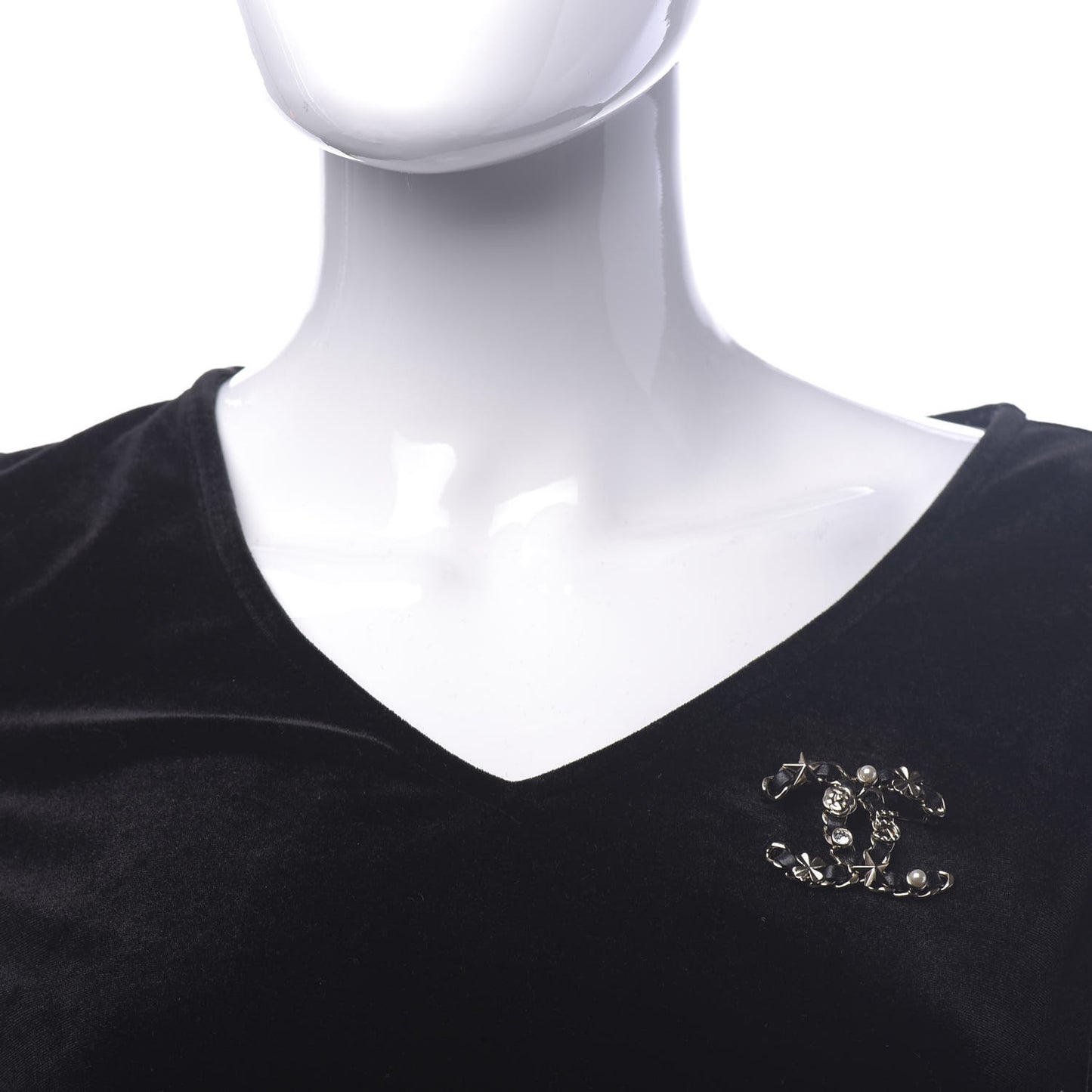 Lambskin Pearl Strass Sergeant Brooch Gold