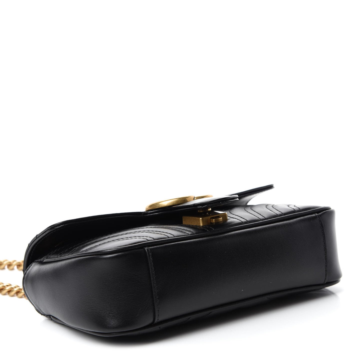 Calfskin Matelasse Mini GG Marmont Shoulder Bag Black