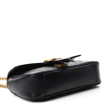 Gucci Calfskin Matelasse Mini GG Marmont Shoulder Bag Black 4 of 10