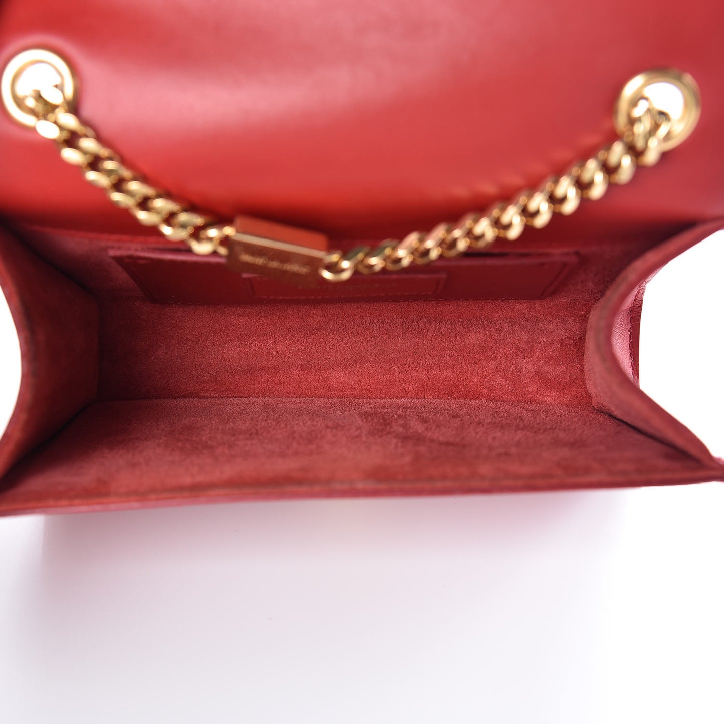 Calfskin Small Classic Monogram Kate Tassel Satchel Red