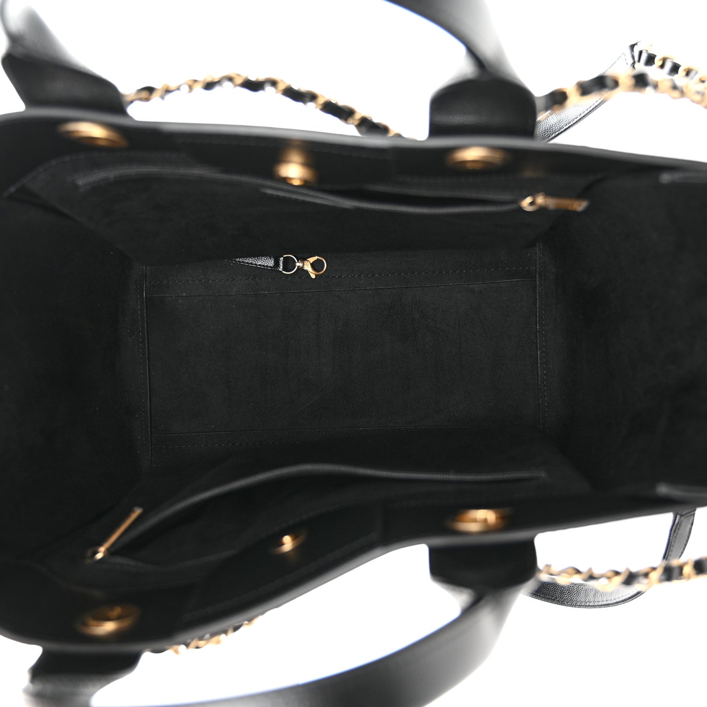 Caviar Small Studded Deauville Tote Black