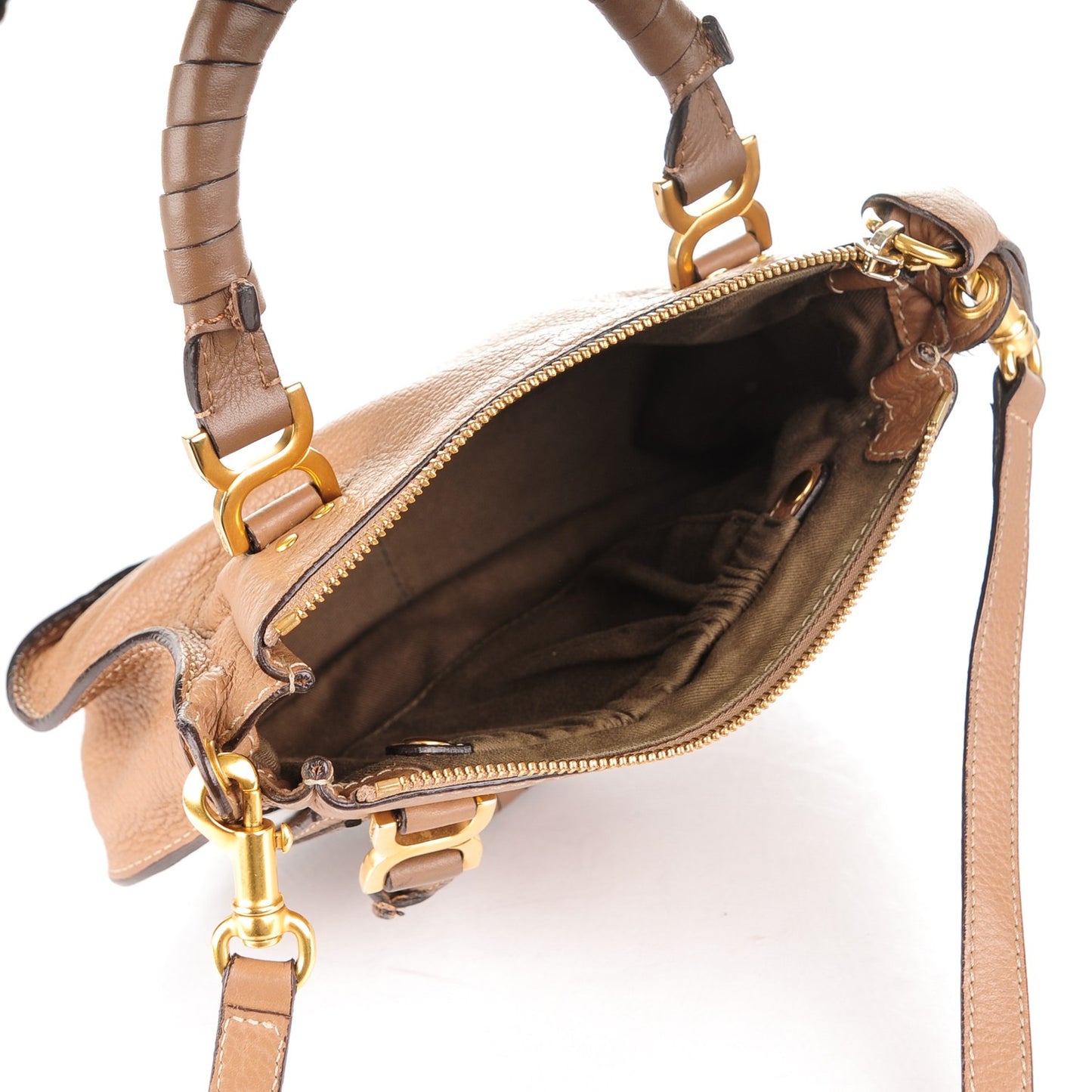Calfskin Mini Marcie Satchel Nut
