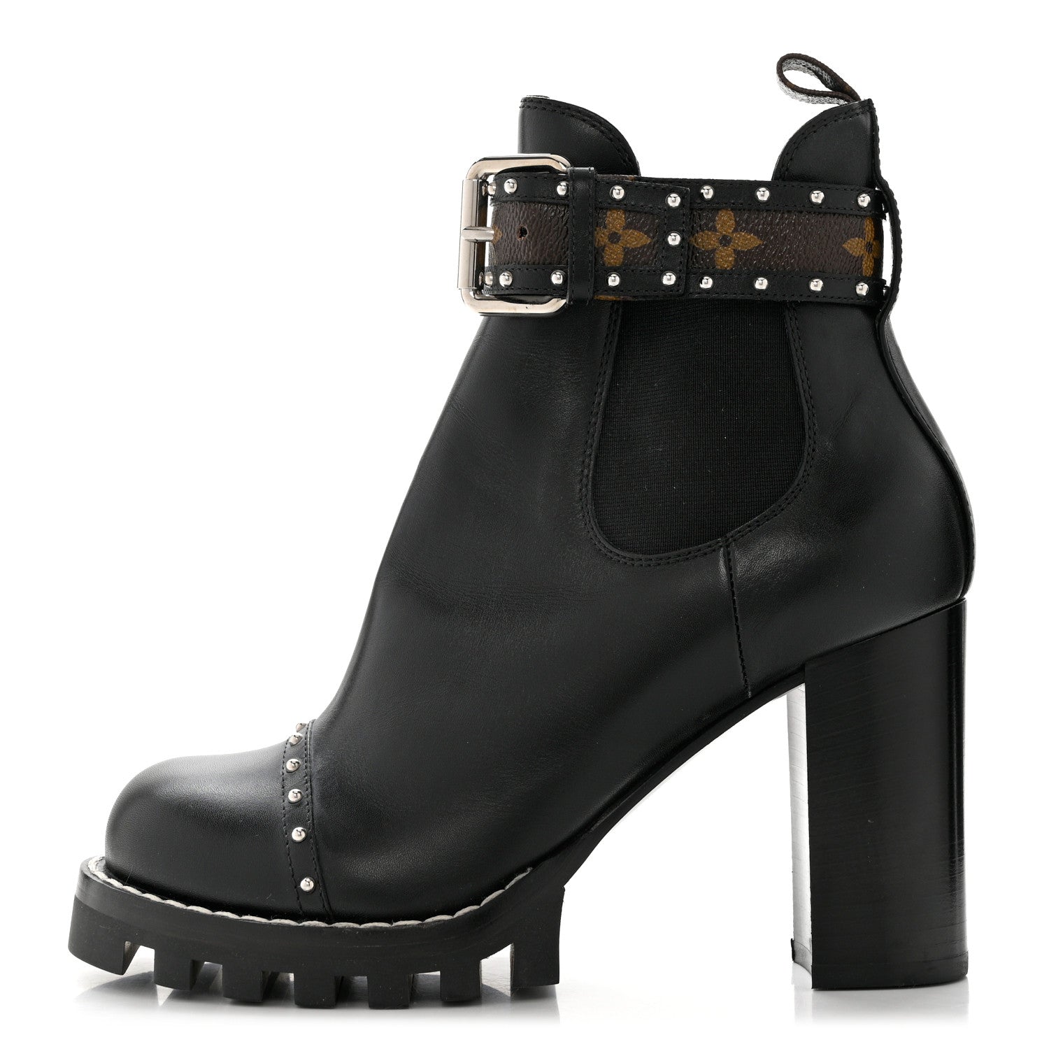 Louis Vuitton Calfskin Monogram Star Trail Chelsea Ankle Boots 38 Black 1 of 7