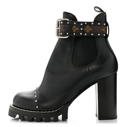 Louis Vuitton Calfskin Monogram Star Trail Chelsea Ankle Boots 38 Black 1 of 7