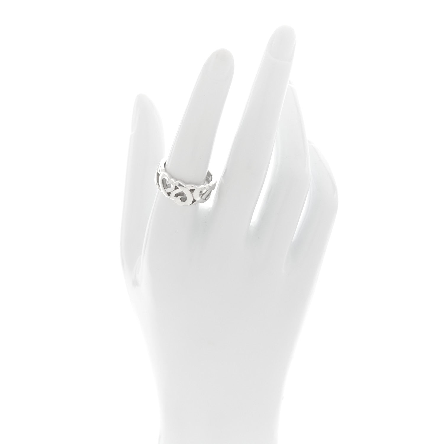 Tiffany Sterling Silver Paloma Picasso Loving Heart Band Ring 56 7.5 2 of 6